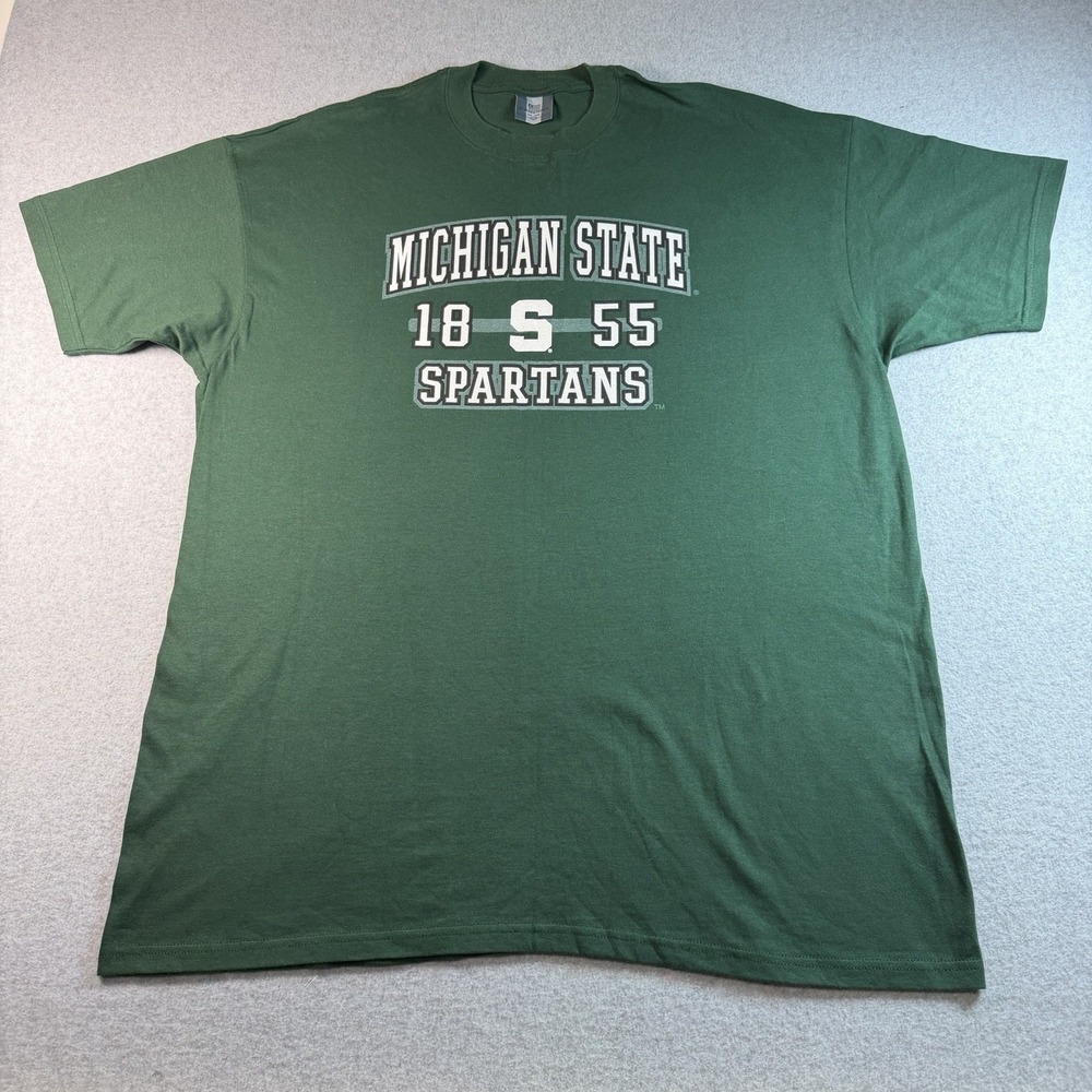 Michigan State Spartans T Shirt 2XL Green J America 1855 MSU College Tee Retro